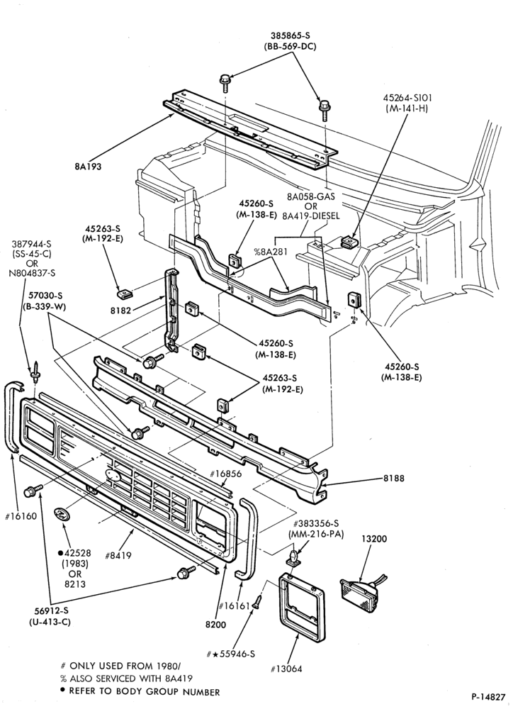 RADIATOR GRILLE AND RELATED PARTS-Grille-E100/350