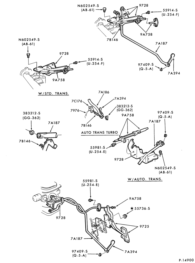97 - 4 CYL. 2.3L (140 C.I.D.) - TC (TURBO)-Accelerator linkage