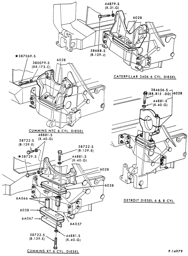 60.1 - 6 CYL. 14.0L (855 C.I.D.) DIESEL-(front mounts-L.H. and R.H.)- CL-CLT900