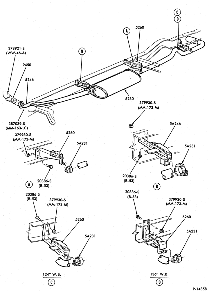 EXHAUST SYSTEM-EXHAUST SYSTEM - 6 cyl. 300 (4.9L)- w/o converter-E350