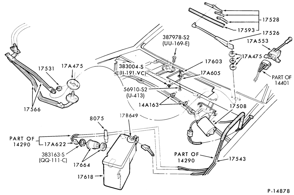 175 - SPEEDOMETER, BUMPERS, MIRRORS AND WIPERS-Windshield - wiper and washer - front