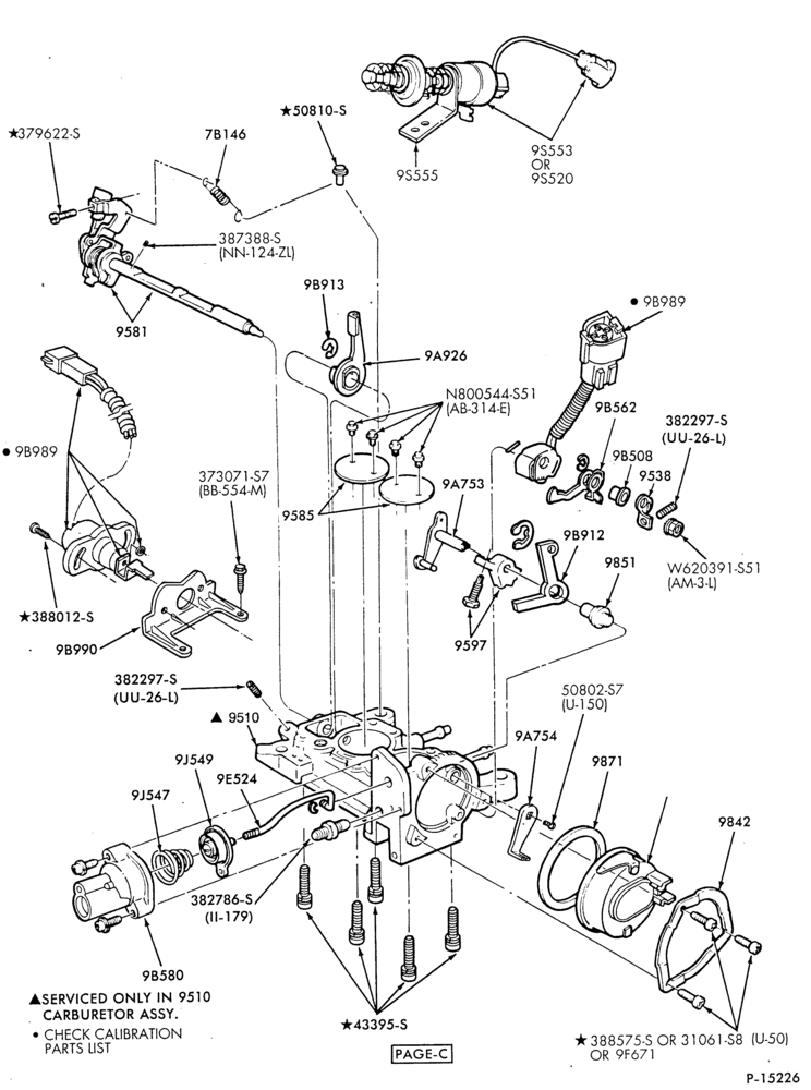95 - 8 CYL. 4.2L (255 C.I.D.)-Carburetor - Ford 2/B (VV)- throttle body