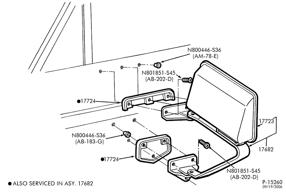 176.1 - MIRRORS-Mirror - outside (swing lock - top mounted - low profile - 2 position) - type 9-U150