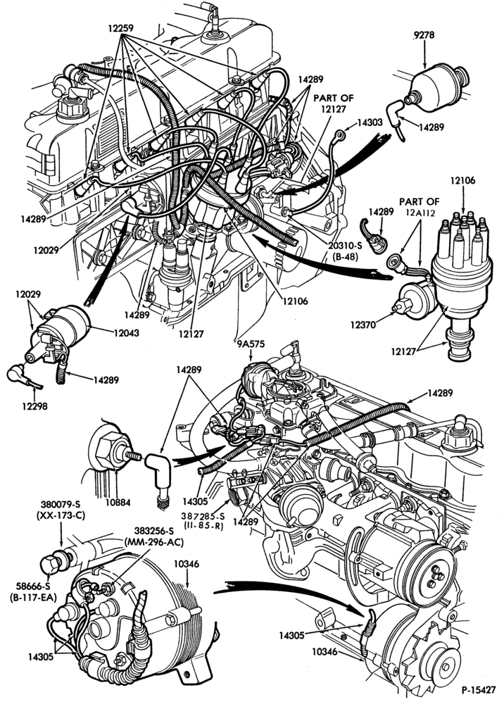 120.1 - IGNITION WIRING-Ignition wiring (breakerless distributor)-F100/350 and U150-6 cyl.