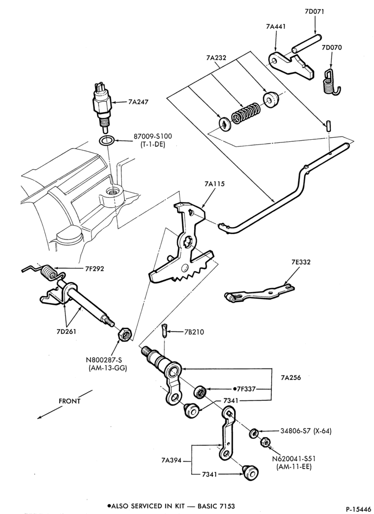 A70.4 - AOD TYPE - INTERNAL PARTS-AOD TYPE - manual control linkage & parking pawl