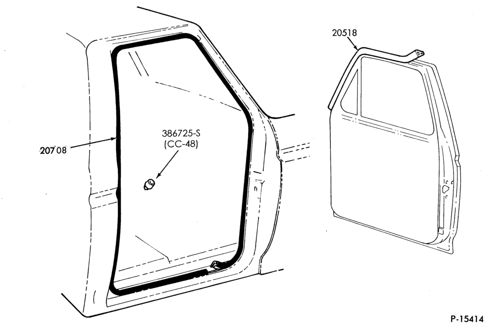 BODY SIDES AND QUARTER-Weatherstrip-door opening-F-FT600/900