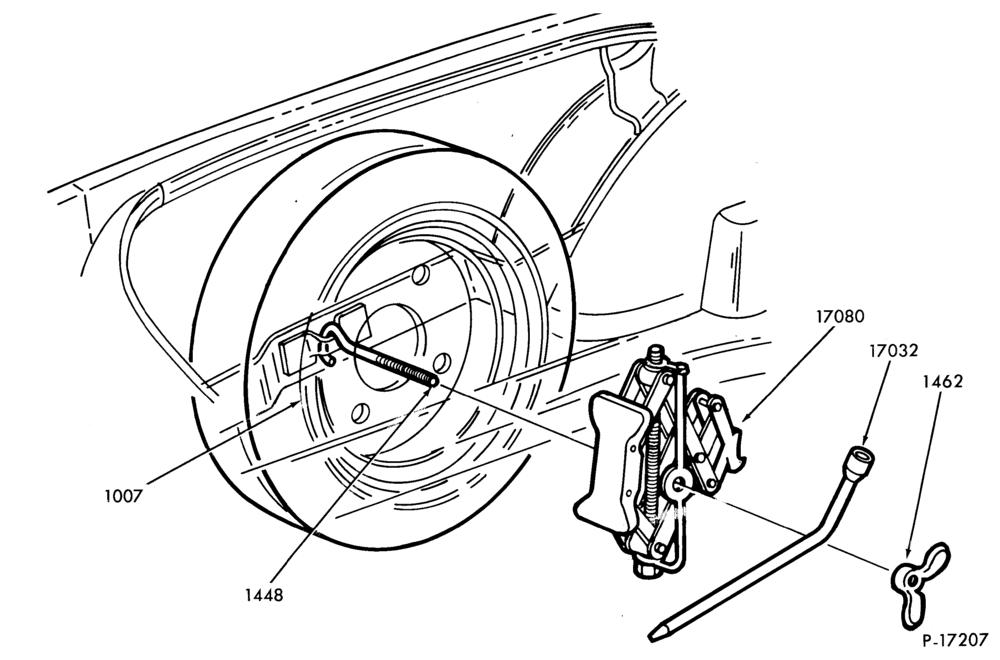 175.1 - SPEEDOMETER, BUMPERS, MIRRORS AND WIPERS-Jack and spare wheel (mini)