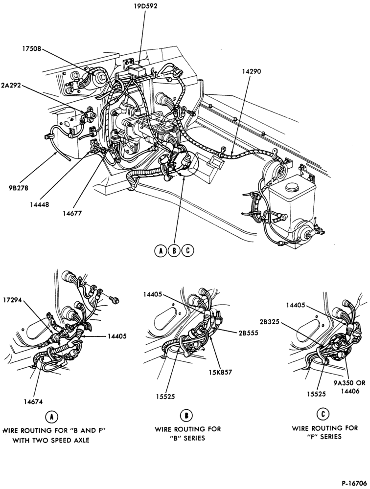 ELECTRICAL SYSTEMS-Fender apron wiring - left hand-F-FT600/900