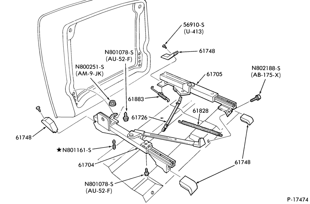 600.1 - SEATS AND SEAT BELTS-Front seat parts - bucket  - split bench - lower half - manual