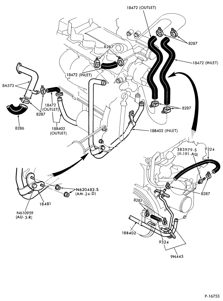 184 - AIR CONDITIONER-Heater and controls- hose installation