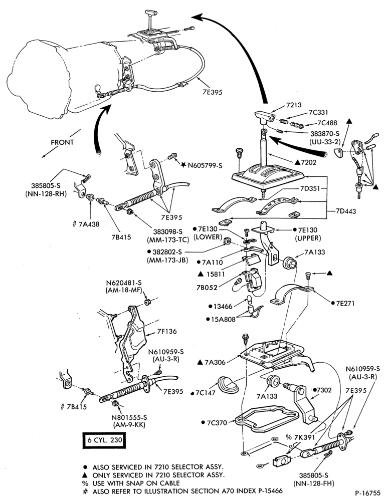 A72.1 - C5 TYPE - EXTERNAL PARTS-EXTERNAL PARTS- shift mechanism - console mounted-F,G,MG,J,P,MP