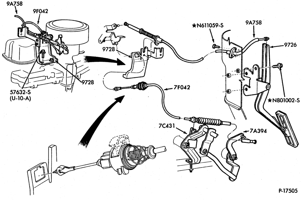 97 - 6 CYL. 4.9L (300 C.I.D.)-GAS-F100/150-with A.O.T.