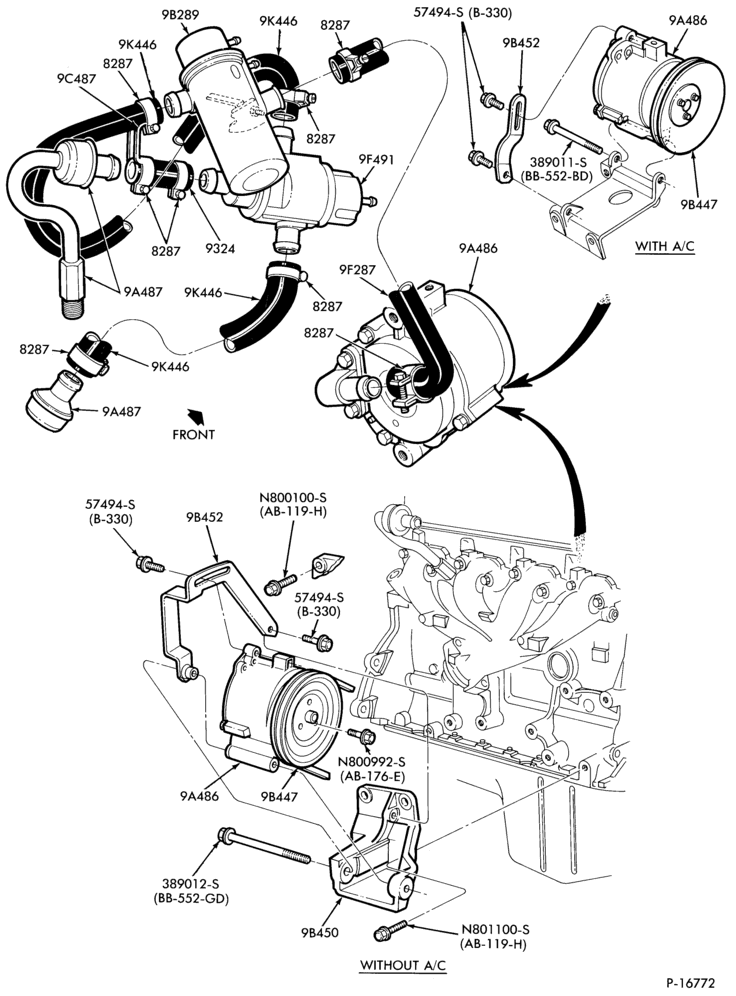94.1 - 4 CYL. 2.3L (140 C.I.D.) - TC (TURBO)-Thermactor emission (T/E)- w/auto. trans.