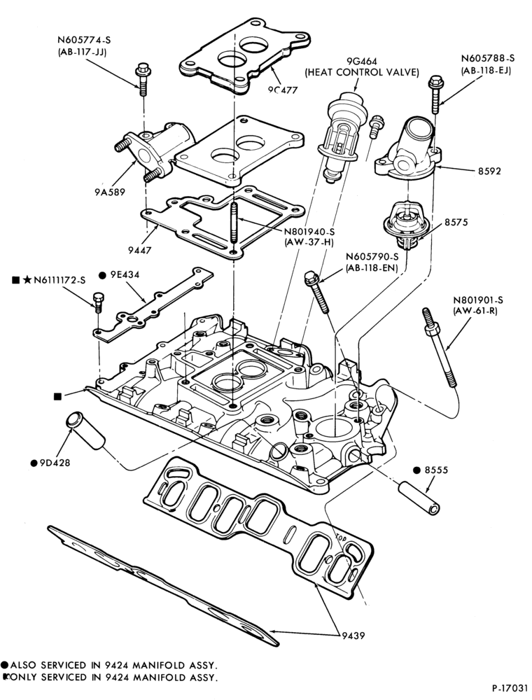 90.1 - 6 CYL. 3.8L (230 C.I.D.)-Manifold and related parts- intake