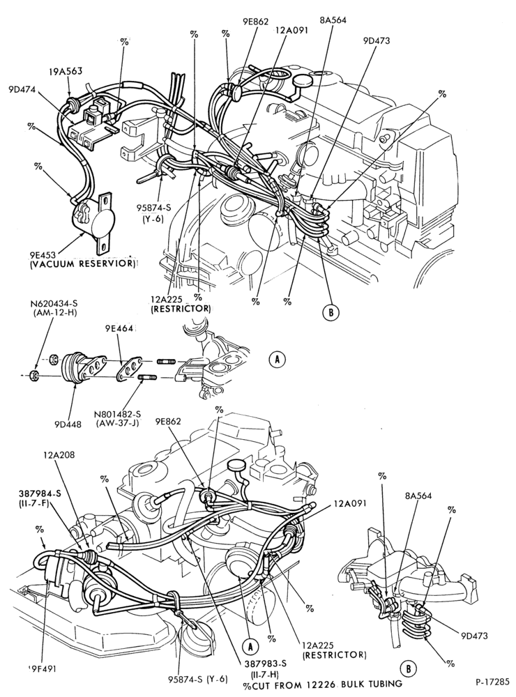 94.4 - 4 CYL. 1.6L (98 C.I.D.)-Emission system - valve and hose- with A/T
