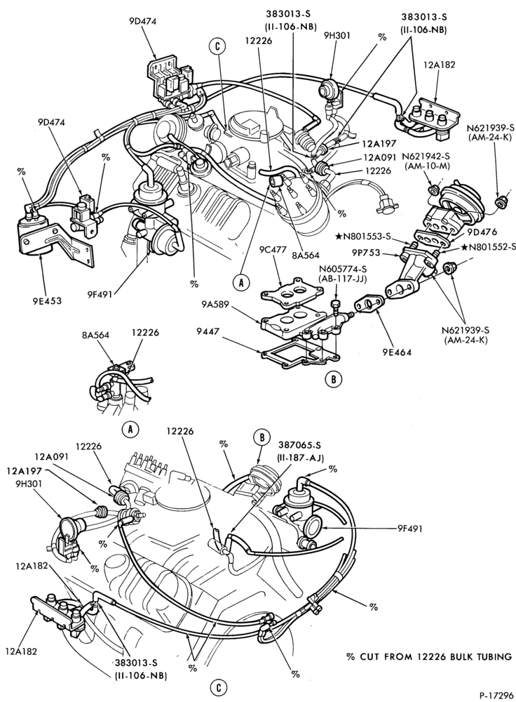 94.5 - 6 CYL. 3.8L (230 C.I.D.)-recirculation (E.G.R.)- Calif.