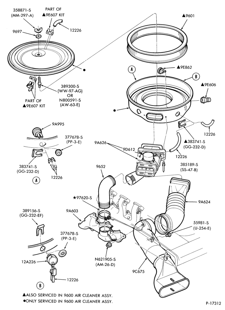 96 - 6 CYL. 3.8L (230 C.I.D.)-Air cleaner