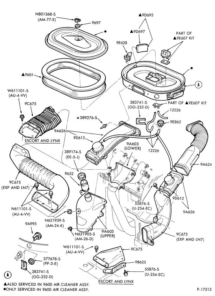 96 - 4 CYL. 1.6L (98 C.I.D.)-Air cleaner- H.O.