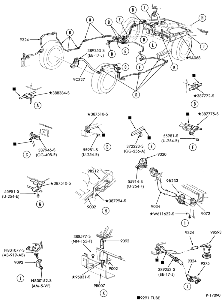90 - 6 CYL. 3.8L (230 C.I.D.)-Fuel system- body type 74D
