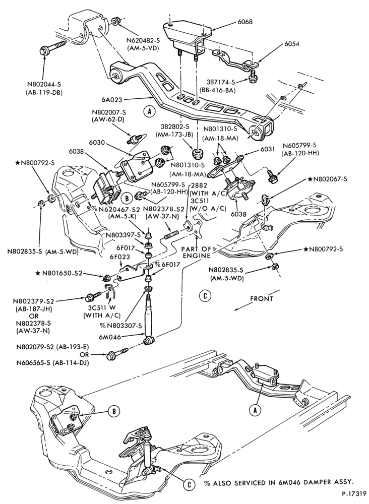 60.1 - 6 CYL. 3.8L (230 C.I.D.)-G (LTD) & MG (Marquis)