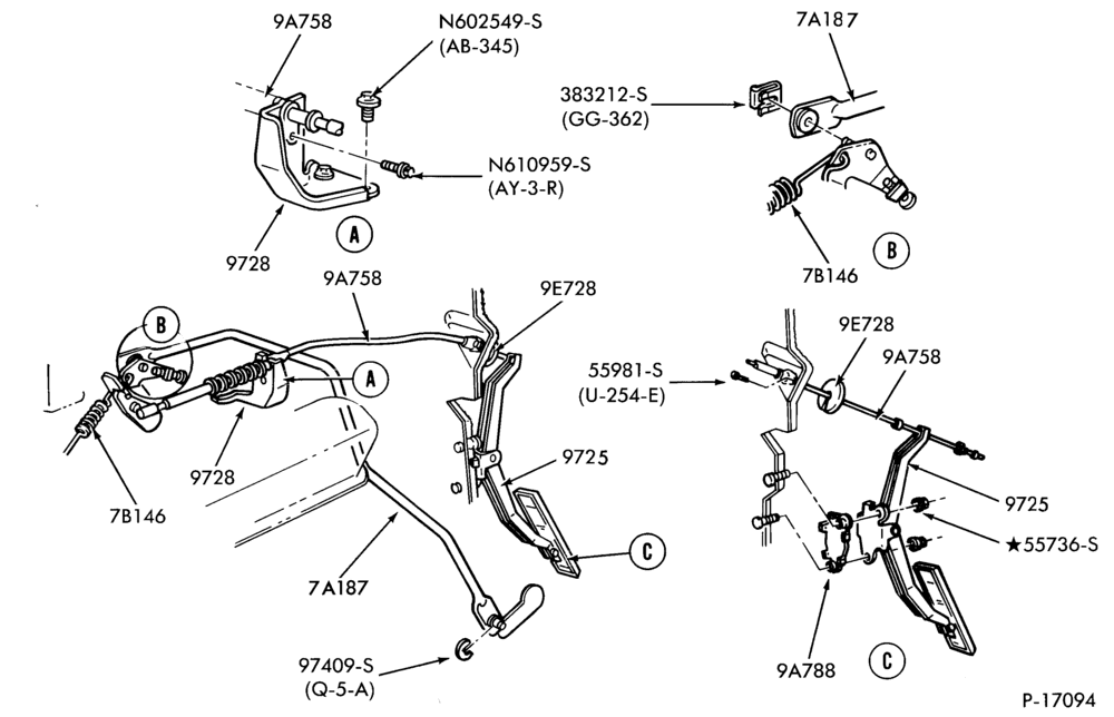 97 - 6 CYL. 3.8L (230 C.I.D.)-Accelerator linkage
