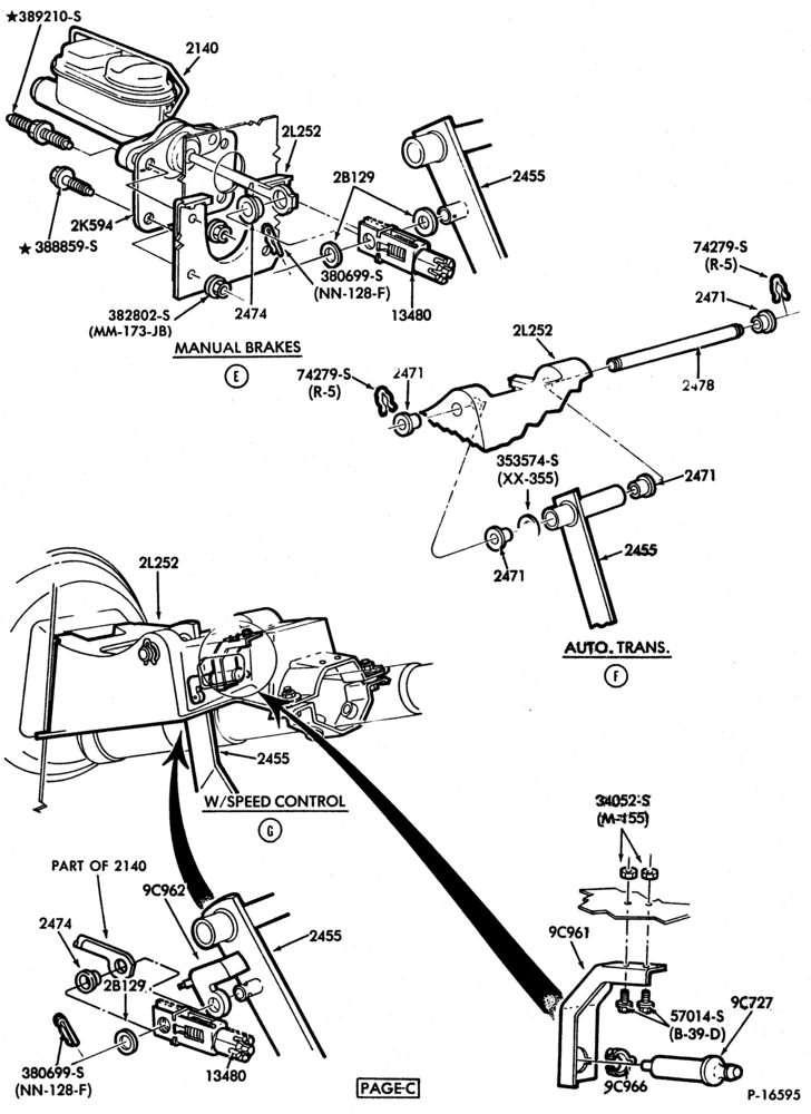 75 - EXTERNAL PARTS-Clutch and brake pedal - (1980/82) - linkage actuated - Page C-U150