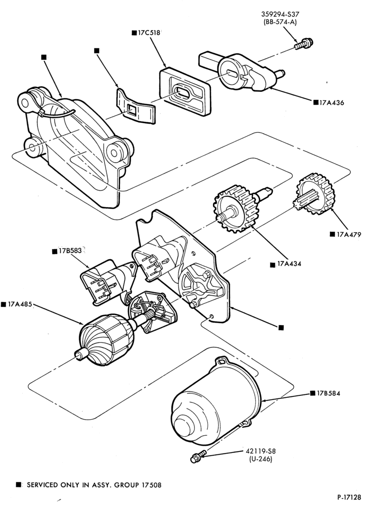 175 - SPEEDOMETER, BUMPERS, MIRRORS AND WIPERS-Windshield - wiper motor