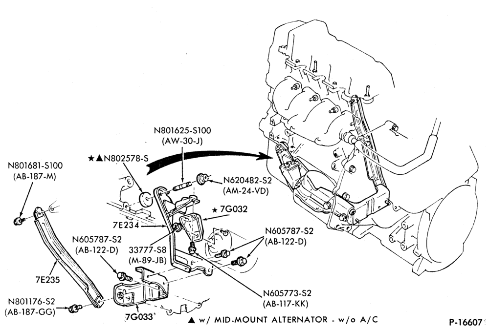70.4 - EXTERNAL PARTS-Transmission to engine brace-4/S