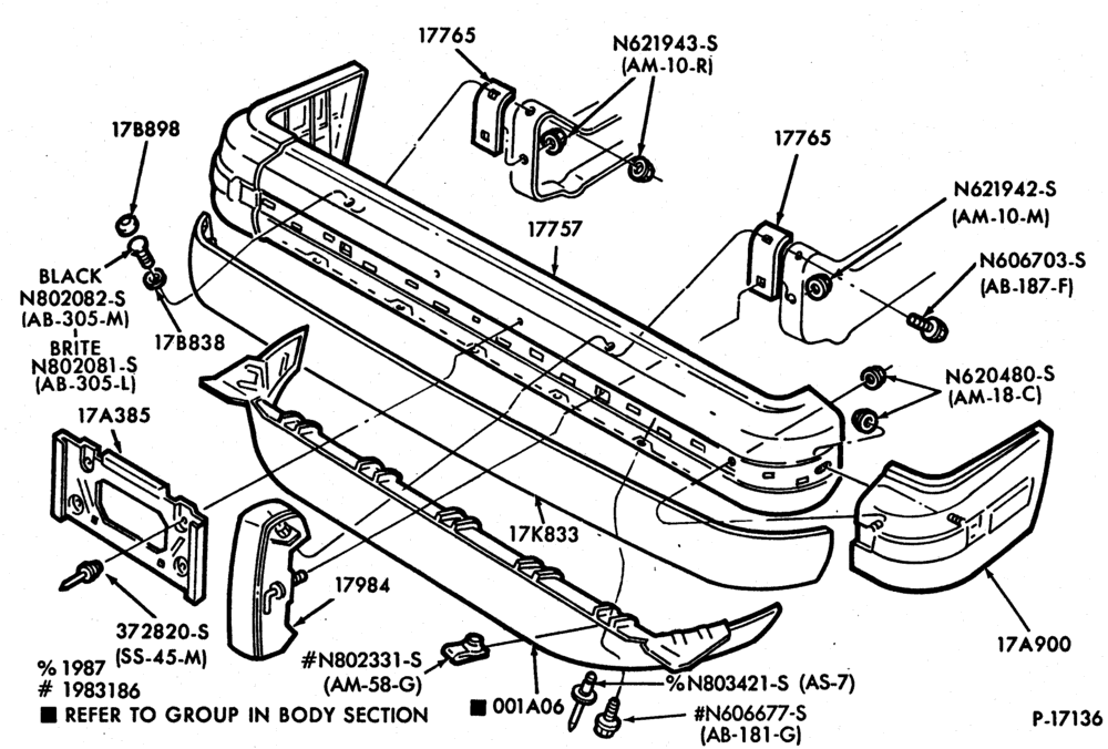 176 - BUMPERS-Front bumper parts - w/o GT option-R