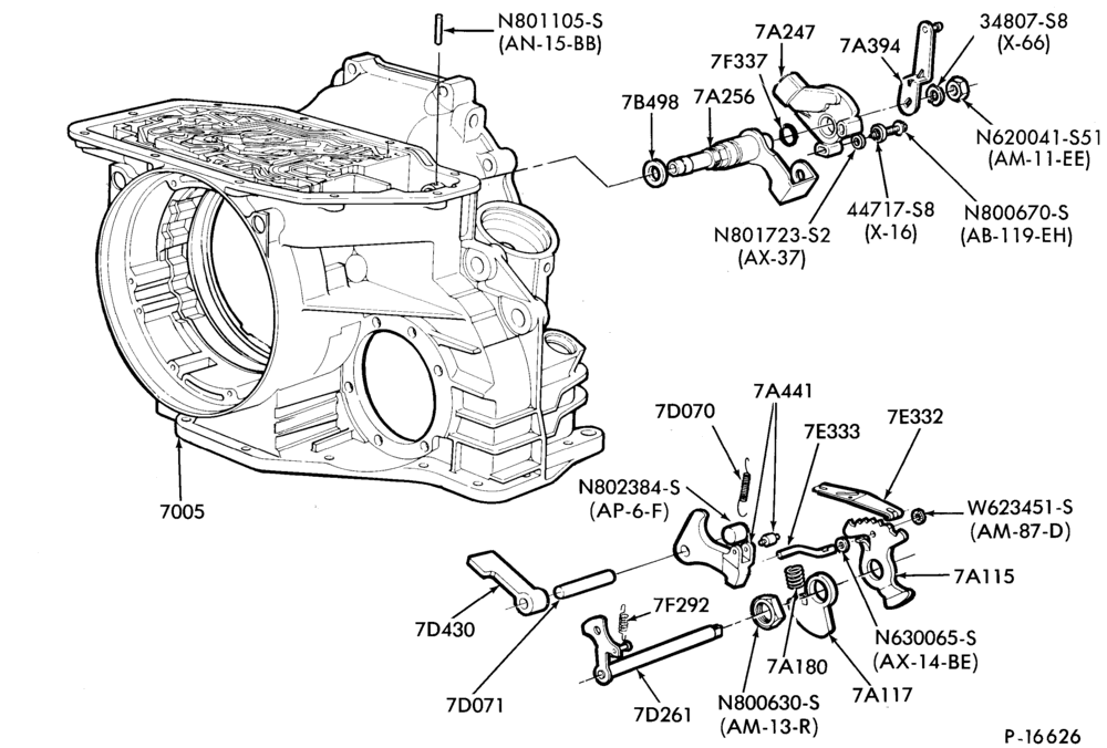 A70.7 - ATX TYPE - EXTERNAL PARTS-EXTERNAL PARTS - manual control linkage and parking pawl-C,MC,W,MW