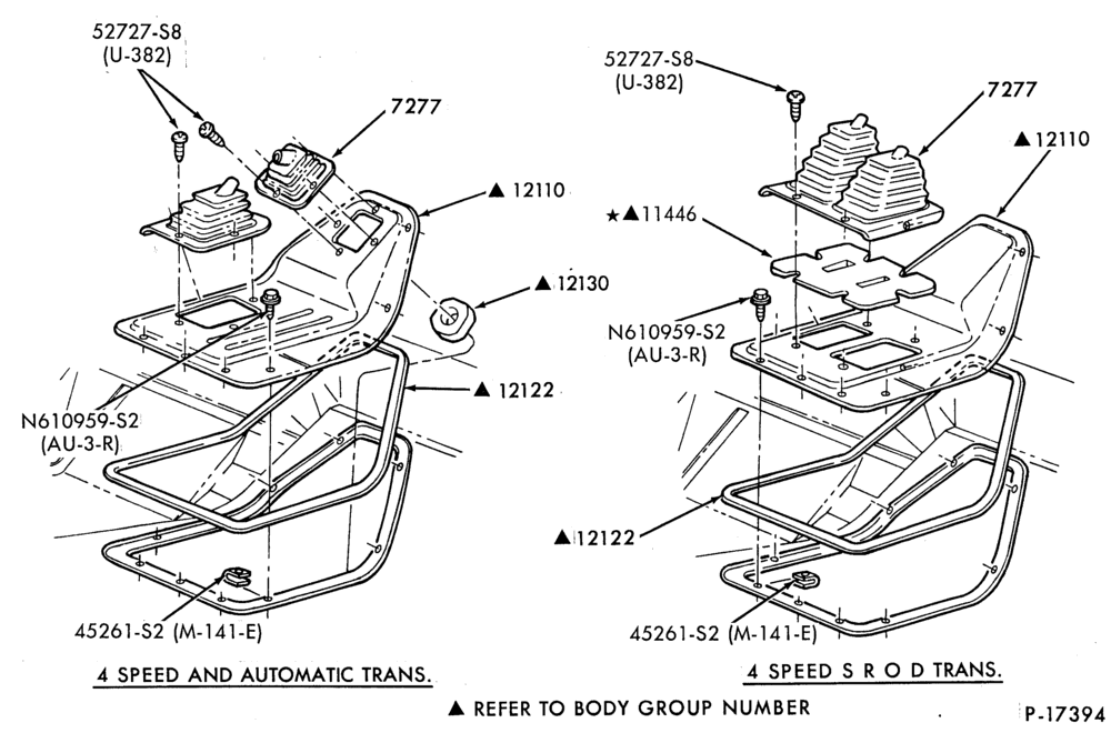 72.1 - GEARSHIFT MECHANISM-Gearshift boots and cover plates-U150