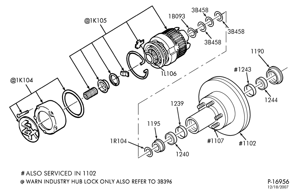 WHEELS-Front driving axle hub lock parts - automatic lock-B