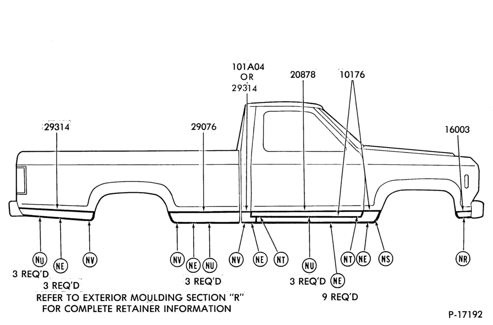 EM - BODY SIDE LOWER - MOULDINGS WIDE