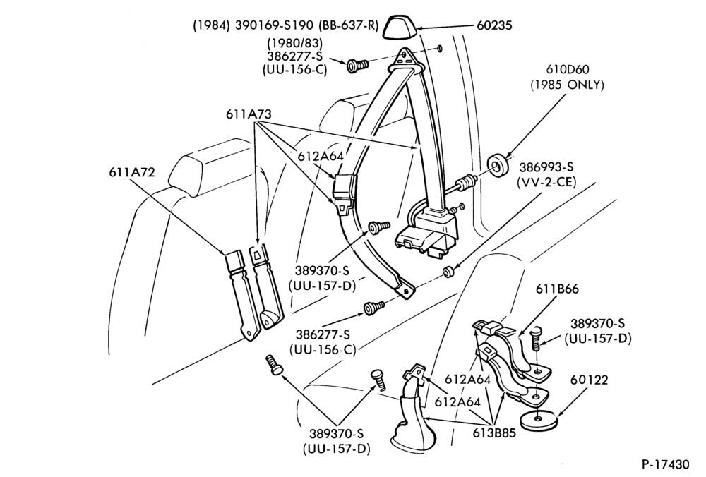 620 - SEATS AND SEAT BELTS-Seat belt and shoulder harness installation- bucket and split bench