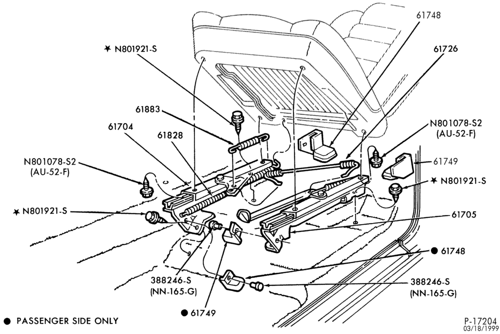 600 - SEATS-Front seat parts  - bucket- lower half-R
