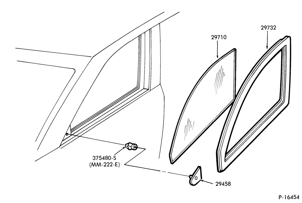 290 - BODY SIDES AND QUARTER-Window parts (quarter)- stationary - body type 61