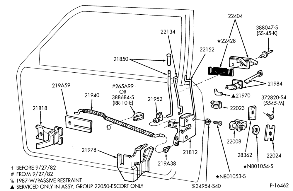 230.1 - BODY SIDES AND QUARTER-Handles and latch parts (front door)