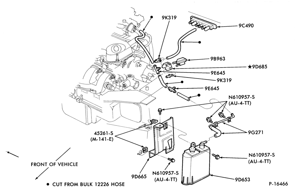 96.1 - 4 CYL. 1.6L (98 C.I.D.)-Fuel vapor canister and related parts