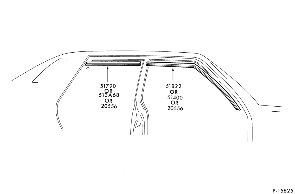 500 - LIFT/TAILGATE, LUGGAGE & BACK WINDOW-Roof side weatherstrips - body type 54