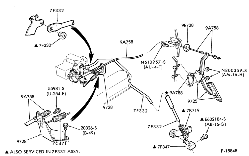 97 - 6 CYL. 3.8L (230 C.I.D.)-Accelerator linkage- w/A.O.T.
