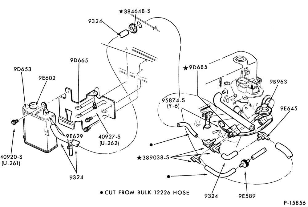 96.1 - 4 CYL. 2.3L (140 C.I.D.)-Fuel vapor canister and related parts