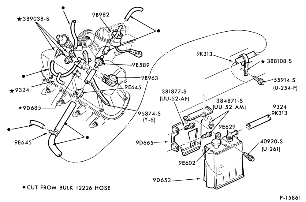 96.1 - 8 CYL. 4.2L (255 C.I.D.)-Fuel vapor canister and related parts