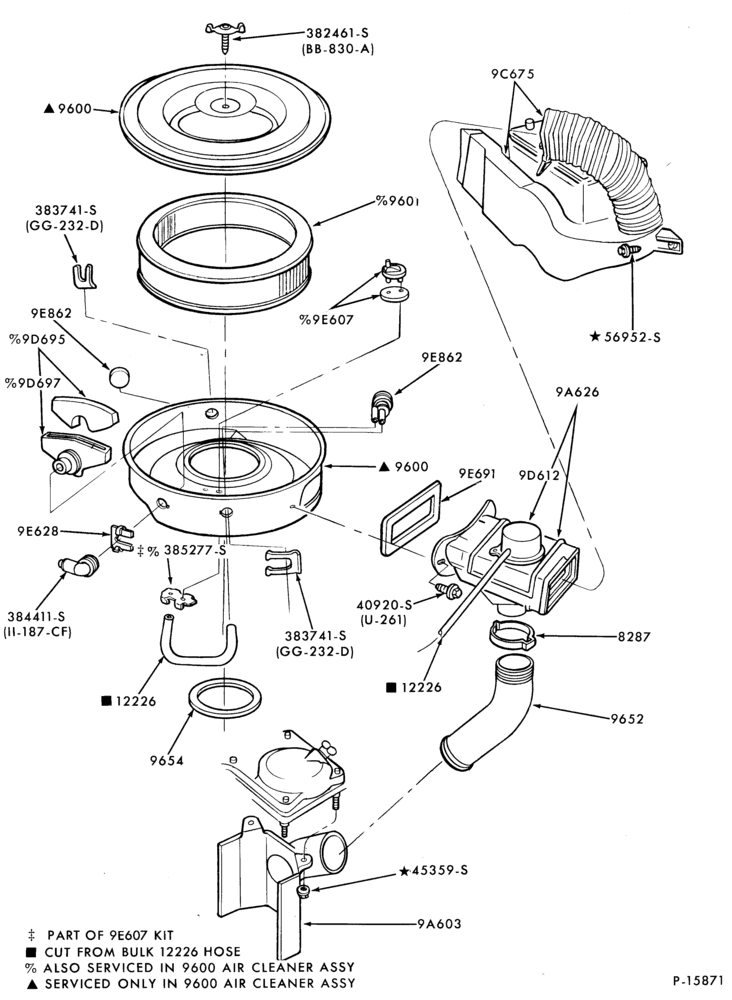 96 - 6 CYL. 4.1L (250 C.I.D.)-Air cleaner