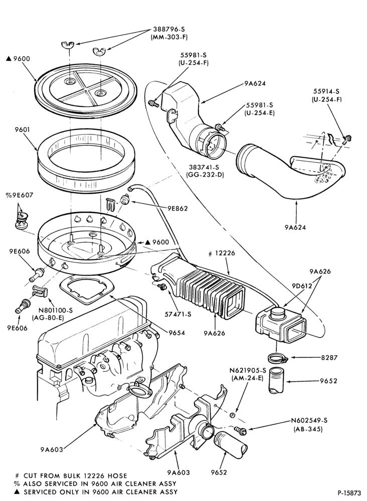 96 - 4 CYL. 2.3L (140 C.I.D.)-Air cleaner