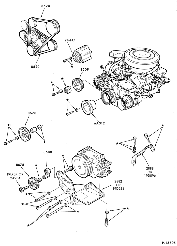197.1 - AIR CONDITIONING-Compressor Installation  - built-in (dealer installed)-8 cyl. 400 (6.6L)-All