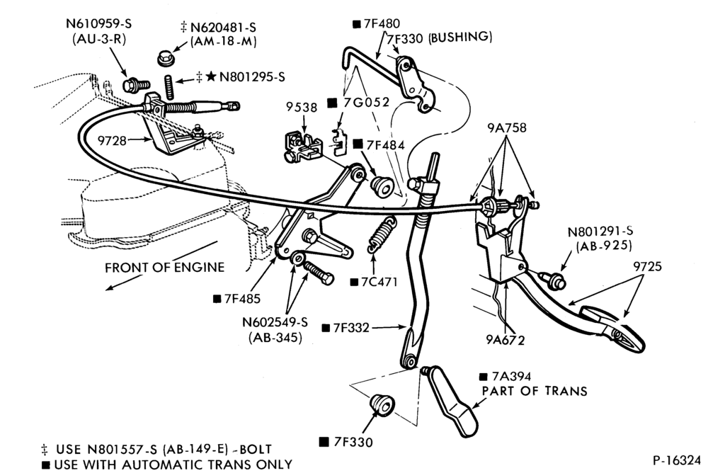 97 - 4 CYL. 1.6L (98 C.I.D.)-Accelerator linkage