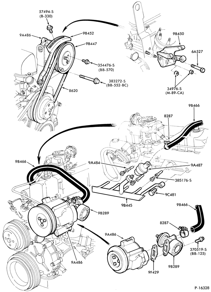 94.2 - 6 CYL. 3.3L (200 C.I.D.)-Thermactor emission (T/E)- exc. Calif.