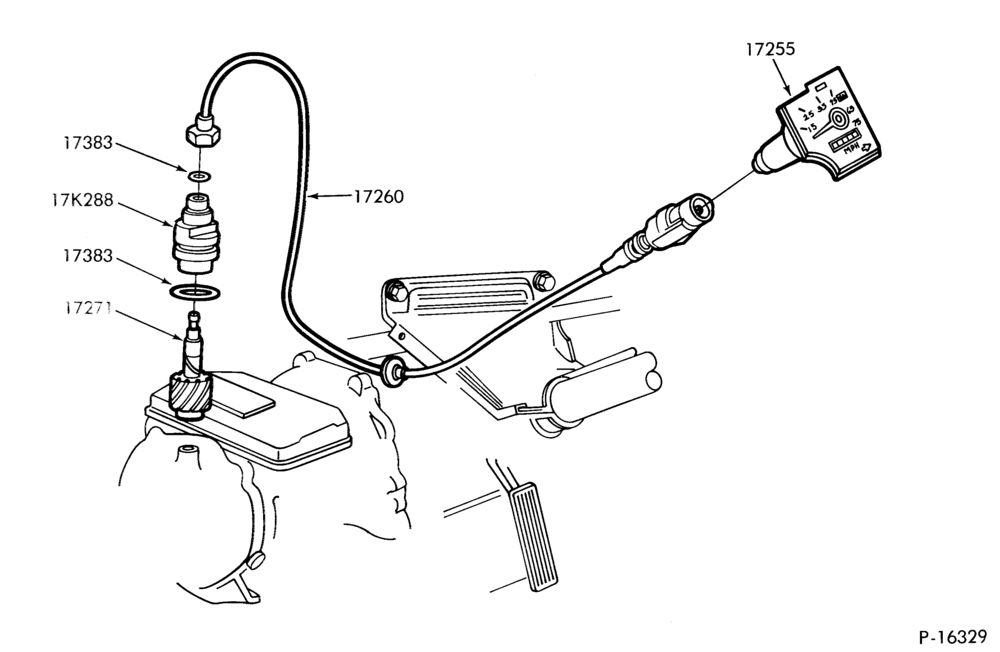 175.2 - SPEEDOMETER, BUMPERS, MIRRORS AND WIPERS-Speedometer cable
