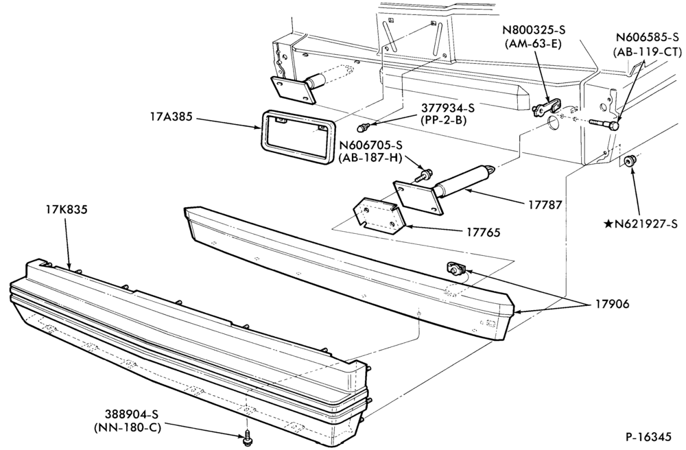 176.1 - SPEEDOMETER, BUMPERS, MIRRORS AND WIPERS-Bumper- rear