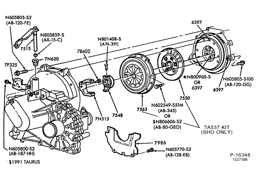 75 - EXTERNAL PARTS-Clutch plate, pressure plate, housing and flywheel-All